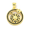 Brass Micro Pave Clear Cubic Zirconia Pendants KK-K354-04G-07-1