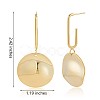 Alloy Oval with Twist Flat Round Dangle Stud Earrings JE1015A-3