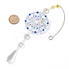 Glass Beaded Flower Hanging Ornaments HJEW-TA00187-3