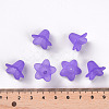 Purple Frosted Transparent Acrylic Flower Beads X-PLF018-15-4