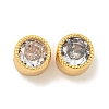 Brass Micro Pave Clear Cubic Zirconia European Beads KK-P275-26G-1