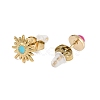 304 Stainless Steel Rhinestone Stone Dyeing Stud Earrings EJEW-S224-04G-01-3