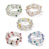 Glass Beads Five Loops Wrap Bracelets BJEW-JB09056-1