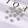 5-Petal Brass Micro Pave Clear Cubic Zirconia Bead Caps ZIRC-P001-31P-6