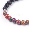 Natural Lava Rock Beads Stretch Bracelets BJEW-I241-13O-5