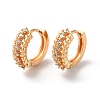 Brass Hoop Earrings with Rhinestone EJEW-K256-60KCG-1