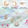 Cheriswelry 4Pcs 4 Style Snake & Smiling Face & Star Brass Cuff Rings for Her RJEW-CW0001-01-11