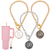 Flat Round with Letter Alloy Enamel Wine Glass Charms AJEW-AB00184-18-1