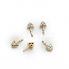 Brass Micro Pave Clear Cubic Zirconia Head Pins BAPE-PW0001-08B-G-2