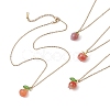 Natural Agate Fruit Pendant Necklaces NJEW-JN05010-1