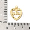 Heart with Word Love Rack Plating Brass Micro Pave Clear Cubic Zirconia Pendants KK-K377-57G-3