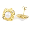 Ion Plating(IP) 304 Stainless Steel Rhinestone Stud Earrings EJEW-A049-15G-2