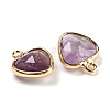 Natural Amethyst Faceted Heart Charms G-Q006-07G-10-2