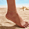 925 Sterling Silver Anklet AJEW-Z039-04G-4