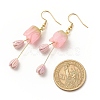 Plastic 3D Flower Long Dangle Earrings EJEW-JE04936-04-3