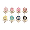 Alloy Enamel Pendants X-ENAM-F143-01-G-1