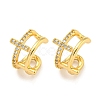 Brass Micro Pave Clear Cubic Zirconia Cuff Earrings for Women EJEW-C104-130G-1