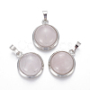 Natural Rose Quartz Pendants G-L512-B19-1