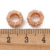 Rack Plating Brass Micro Pave Clear Cubic Zirconia Beads KK-U030-05RG-2