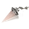 Natural Rose Quartz Chip & Resin Dowsing Pendulum Big Pendants G-H293-02P-13-1