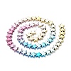 Rainbow Color Electroplate Non-magnetic Synthetic Hematite Beads Strands G-L489-I01-2