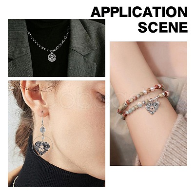 SUNNYCLUE 50Pcs 5 Style Tibetan Style Alloy Pendants FIND-SC0005-14-1