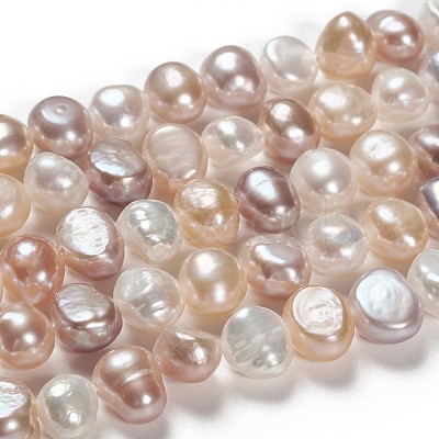 Natural Cultured Freshwater Pearl Beads Strands X-PEAR-T003-09-1