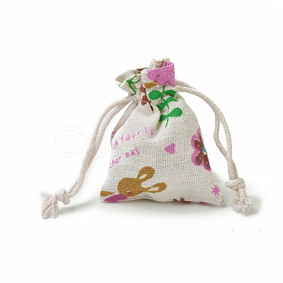 Bunny Burlap Packing Pouches ABAG-I001-7x9-09-1