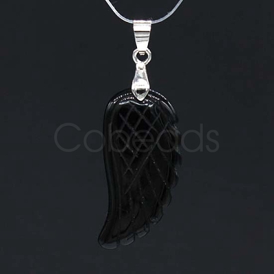 Natural Black Onyx Pendants WI-PW0001-085F-1