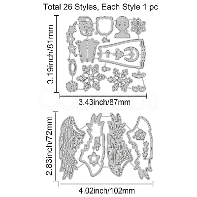 Carbon Steel Cutting Dies Stencils DIY-WH0309-1207-1