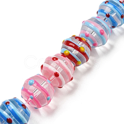 Handmade Bumpy Lampwork Beads Strands LAMP-R145-09-1