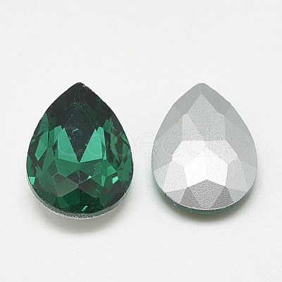 Pointed Back Glass Rhinestone Cabochons RGLA-T081-13x18mm-15-1