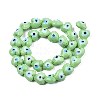 Handmade Evil Eye Lampwork Beads Strands LAMP-N029-010H-1