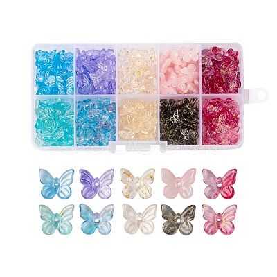 300Pcs Transparent Spray Painted Glass Charms X1-GLAA-LS0001-02-1