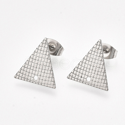 Non-Tarnish 304 Stainless Steel Stud Earring Findings STAS-S079-69B-1