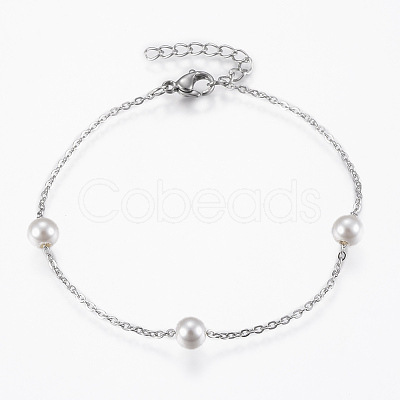 304 Stainless Steel Bracelets BJEW-G580-01P-1