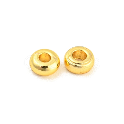 Brass Flat Round Spacer Beads KK-M085-19G-NR-1