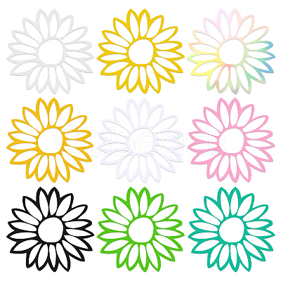 AHADERMAKER 9 Sheets 9 Colors  Sun Flower Adhesive Paper Stickers STIC-GA0001-10-1