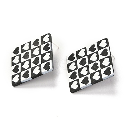 Resin Stud Earrings EJEW-I257-01F-1