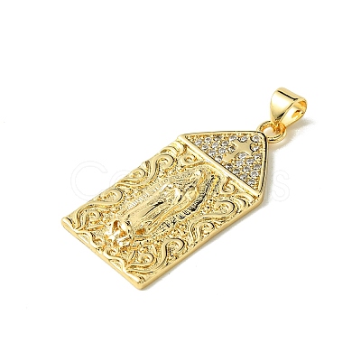 Real 18K Gold Plated Brass Micro Pave Clear Cubic Zirconia Pendants KK-H472-36A-G-1