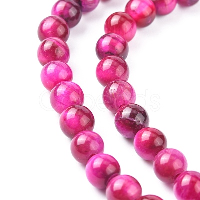 Natural Rose Tiger Eye Beads Strands G-G099-6mm-12-1