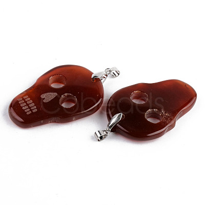 Halloween Themed Natural Agate Big Pendants G-S359-181E-1