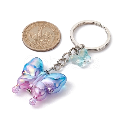 Glass & Acrylic Butterfly Keychain KEYC-JKC00649-04-1