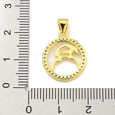 Brass Micro Pave Cubic Zirconia Pendants KK-K354-03G-01-1