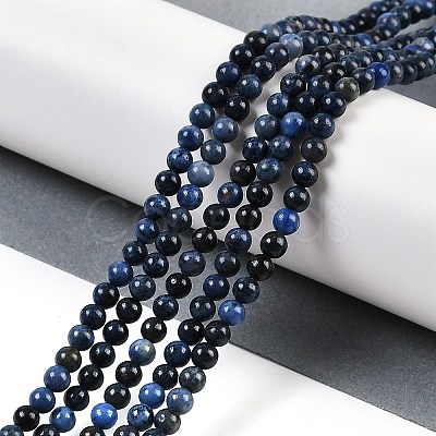 Natural Dumortierite Beads Strands G-G167-A06-4MM-1