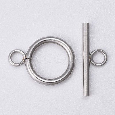 Tarnish Resistant 304 Stainless Steel Toggle Clasps STAS-G130-39P-1