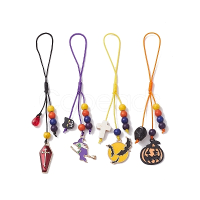 Halloween Synthetic Turquoise & Glass & Polymer Clay & Mobile Straps HJEW-JM01901-1