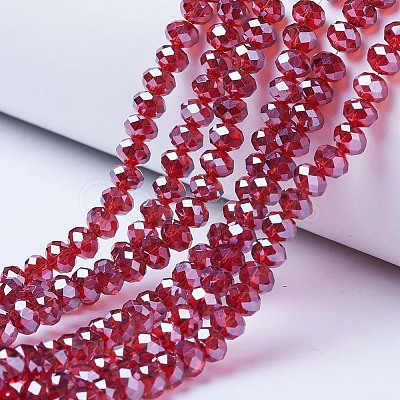 Electroplate Glass Beads Strands EGLA-A034-T6mm-A06-1