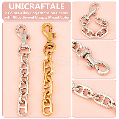 Unicraftale 4Pcs 2 Colors Alloy Bag Extension Chains FIND-UN0003-16-1