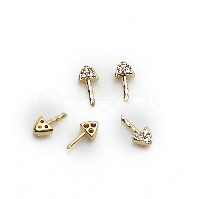 Brass Micro Pave Clear Cubic Zirconia Head Pins BAPE-PW0001-08B-G-1